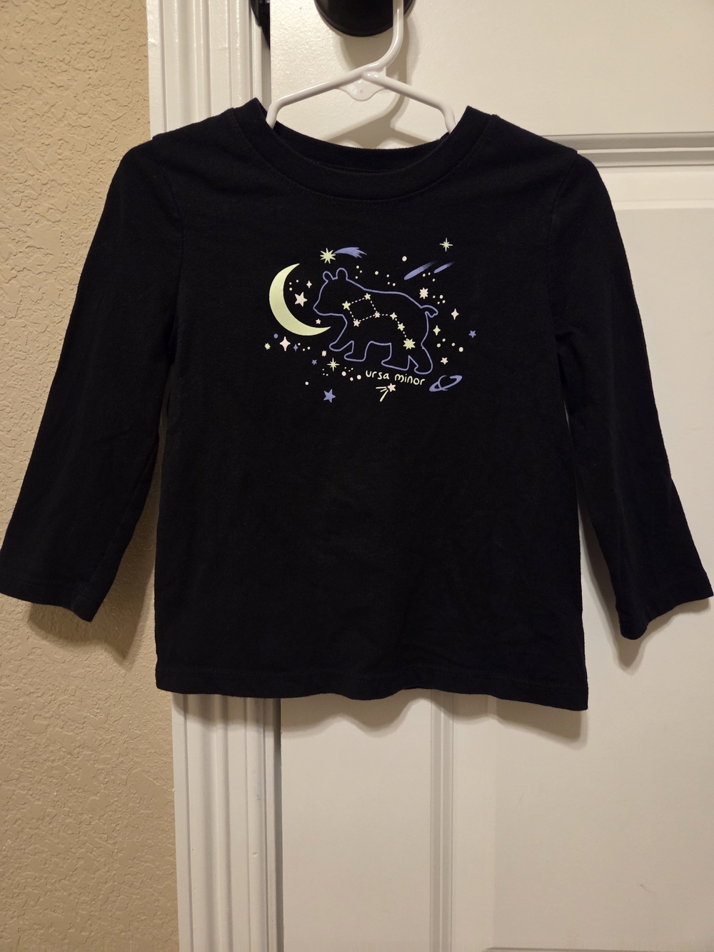 Cat & Jack Black Long-Sleeve Ursa Minor Bear Constellation Tee